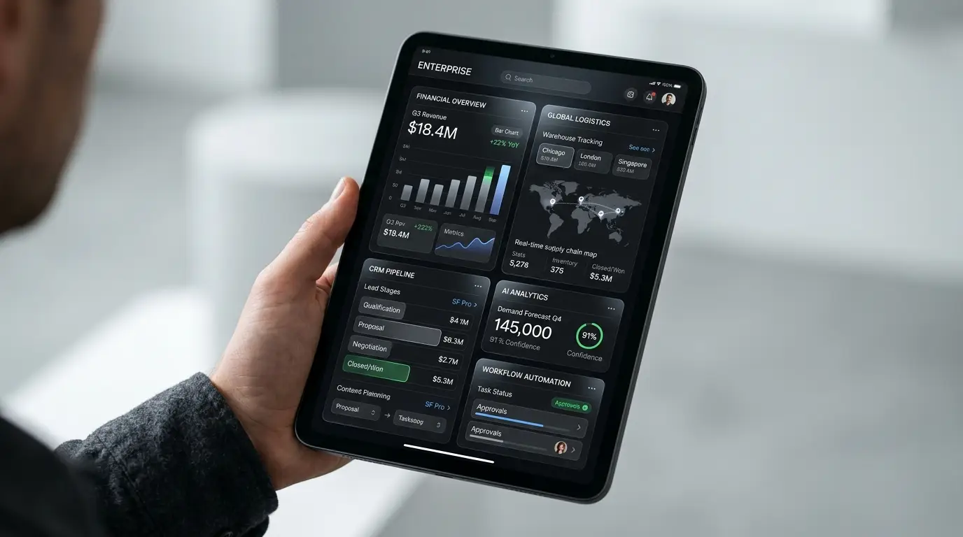 ERP Dashboard interface