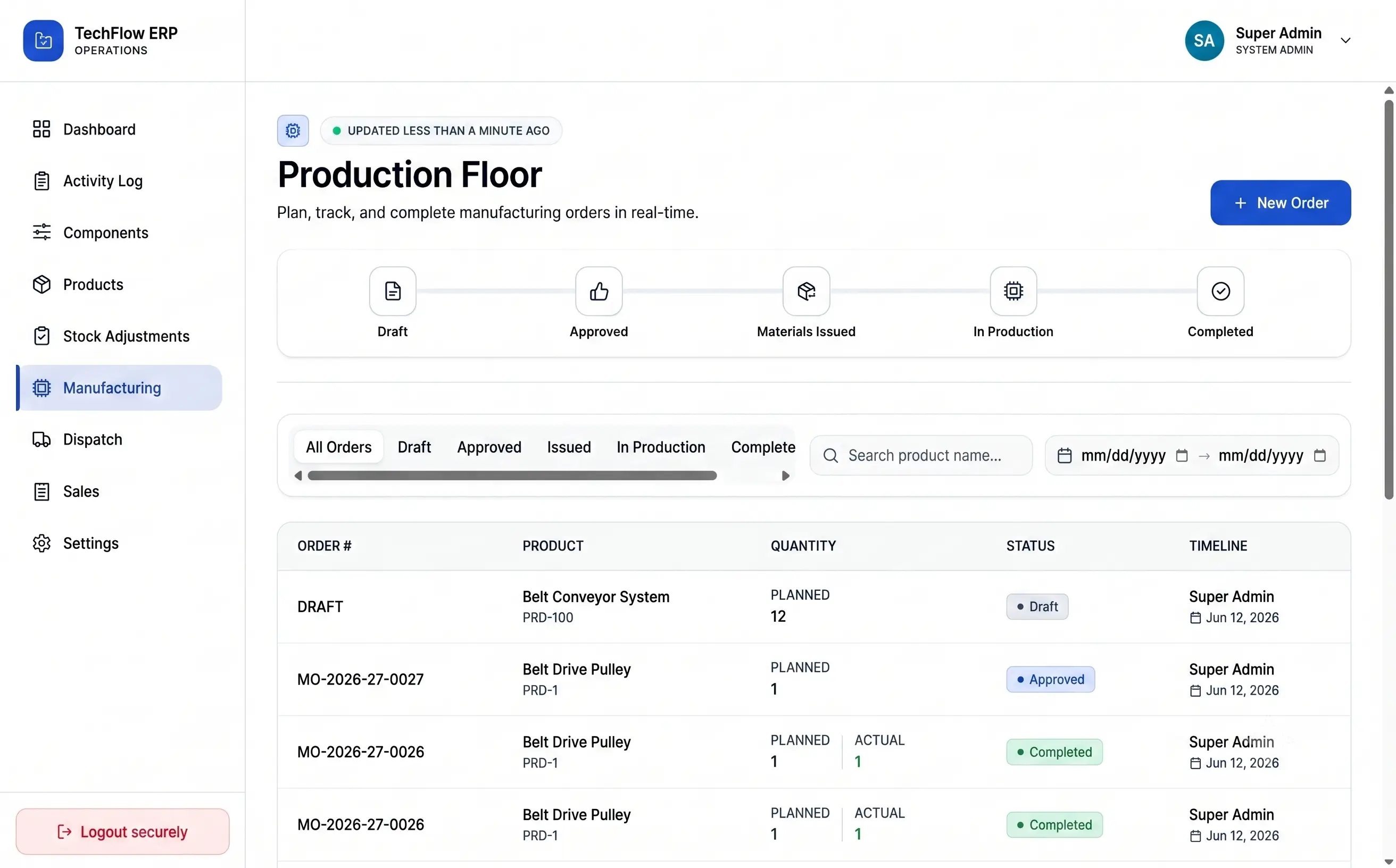 ERP Sales and Order Management System
